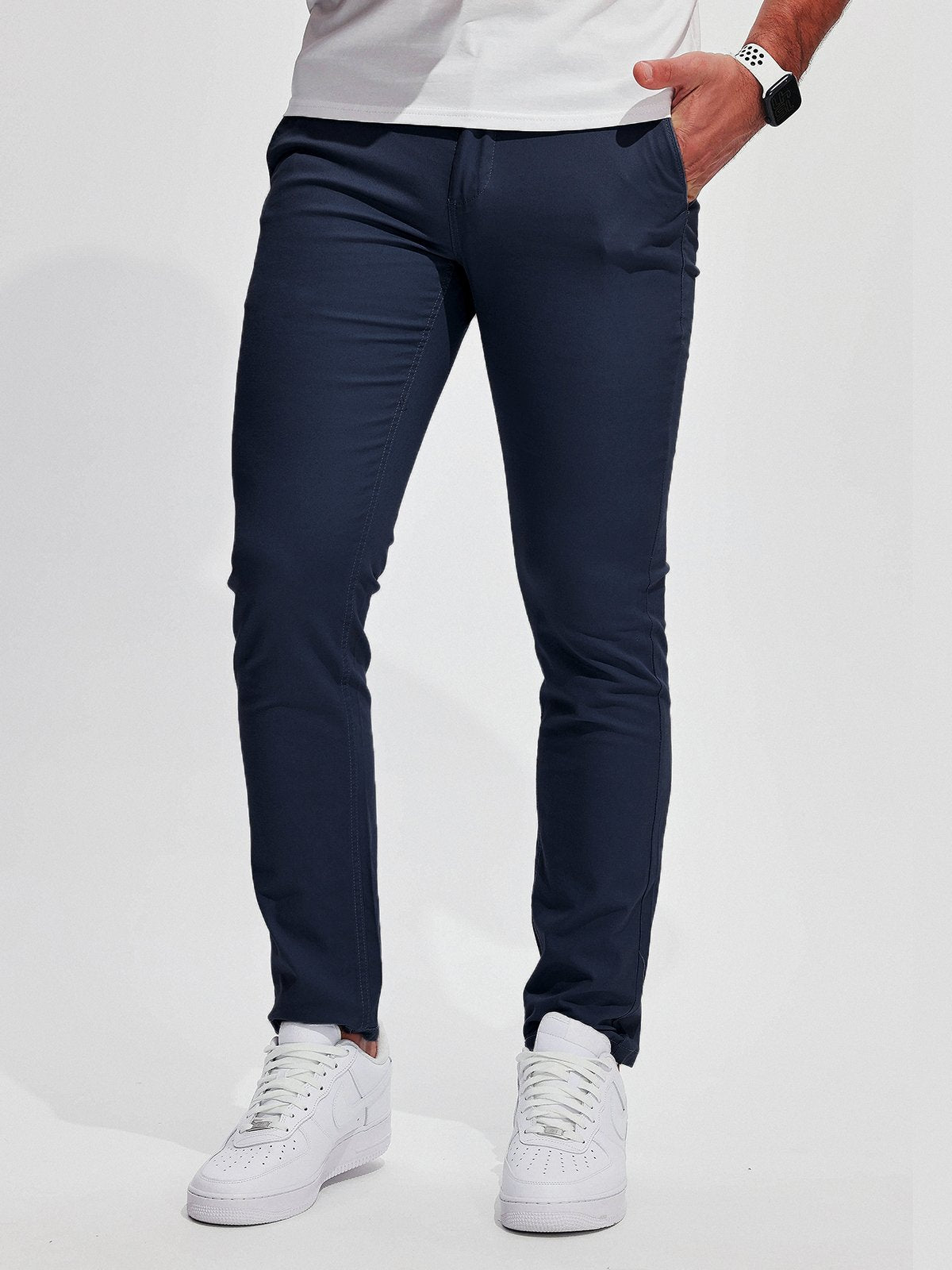 Herren Chino Hose Dehnbar Baumwolle Bequem