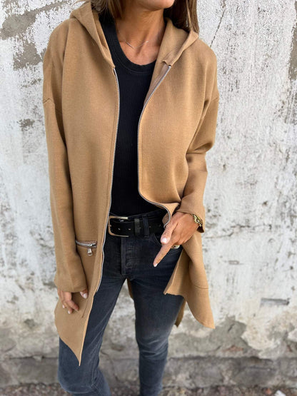 Damen Langarmjacke Lässig Reißverschluss Modern