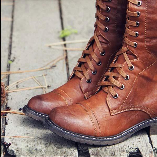 Damenschuhe Knöchelstiefel Leder Schnürstiefel Orthopädisch