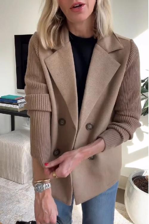 Damen Blazer Langärmlig Knopfleiste Modern