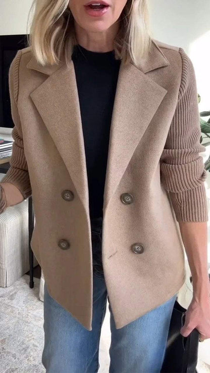 Damen Blazer Langärmlig Knopfleiste Modern