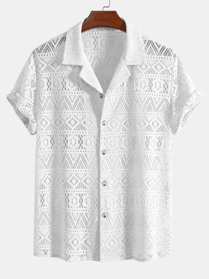 Häkelshirt Ethno Transparent Frauen Oberteil Sommer - BerlinGlamour