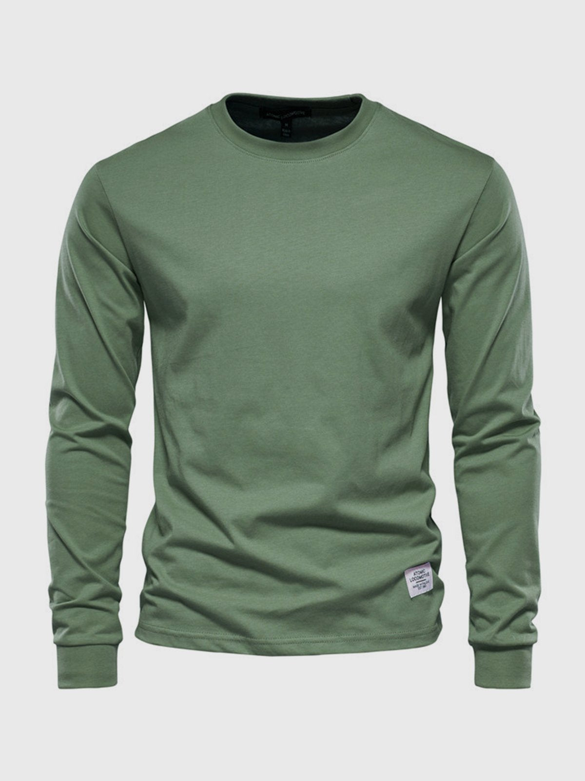 Herren Langarmshirt Baumwolle Rundhals Bequem