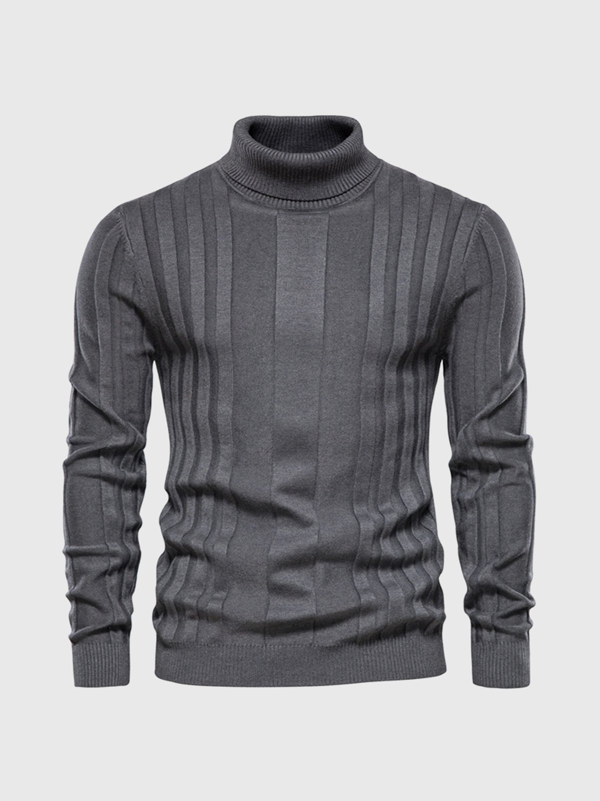 Herren Rollkragenpullover Gestreift Wollig Warm - BerlinGlamour