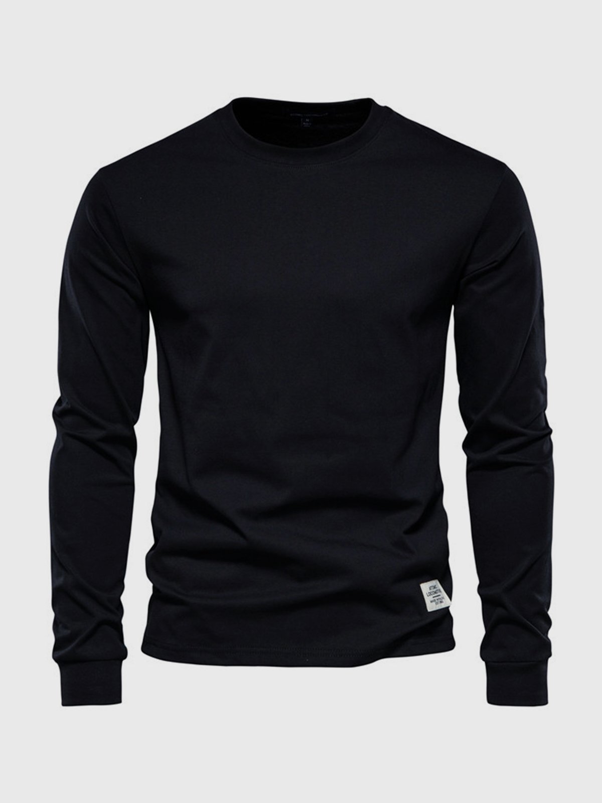 Herren Langarmshirt Baumwolle Rundhals Bequem