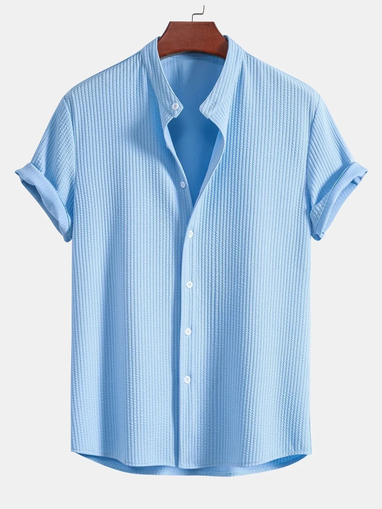 Herren Polo Shirt Leinen Stehkragen Sommer - BerlinGlamour
