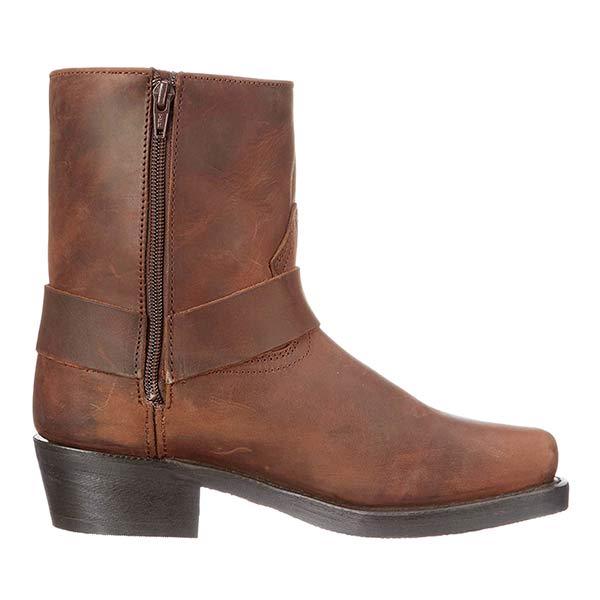 Herren Lederstiefel Robust Biker Boots mit hohem Absatz
