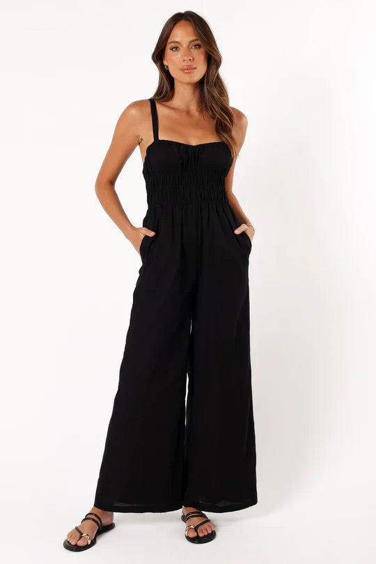 Eleganter Frauen Jumpsuit Ärmellos Weite Beine - BerlinGlamour