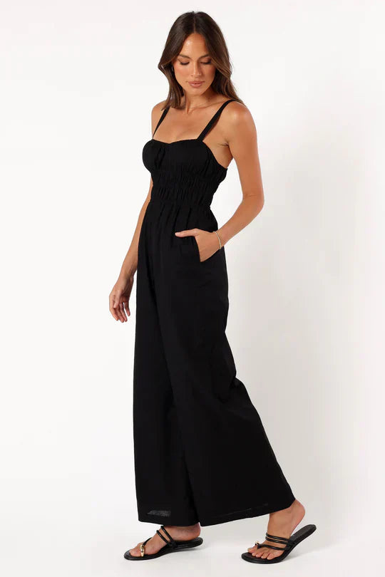 Eleganter Frauen Jumpsuit Ärmellos Weite Beine