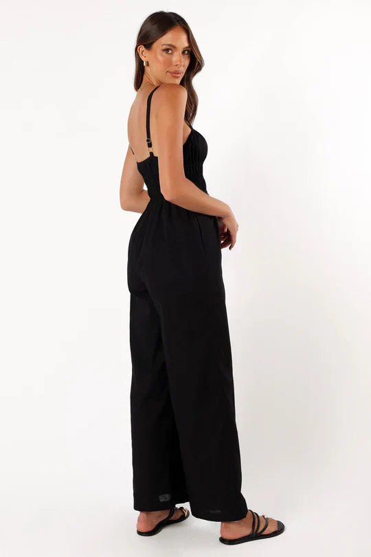 Eleganter Frauen Jumpsuit Ärmellos Weite Beine