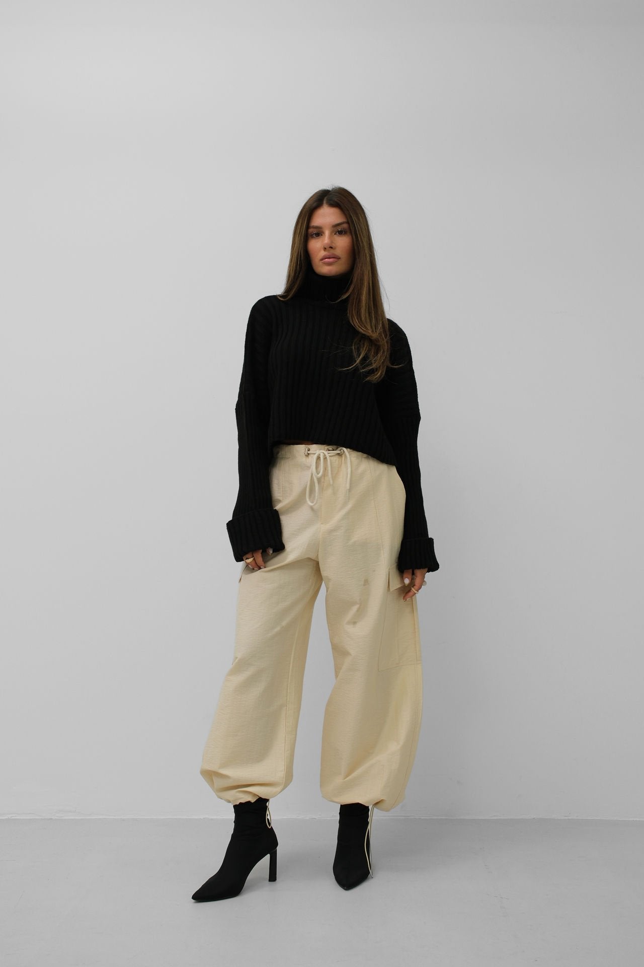 Gelbe Damen Jogger Hose Cargo Stil - BerlinGlamour