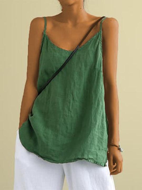 Leinen-Longtop Damen Luftig Sommer