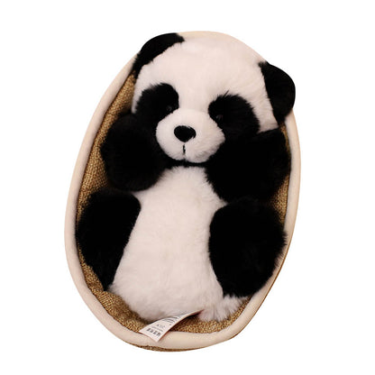 Niedlicher Panda Plüsch Teddy im Korb Süß - BerlinGlamour