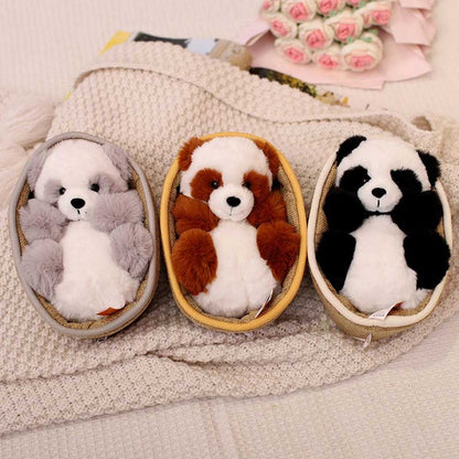 Niedlicher Panda Plüsch Teddy im Korb Süß