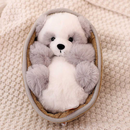 Niedlicher Panda Plüsch Teddy im Korb Süß