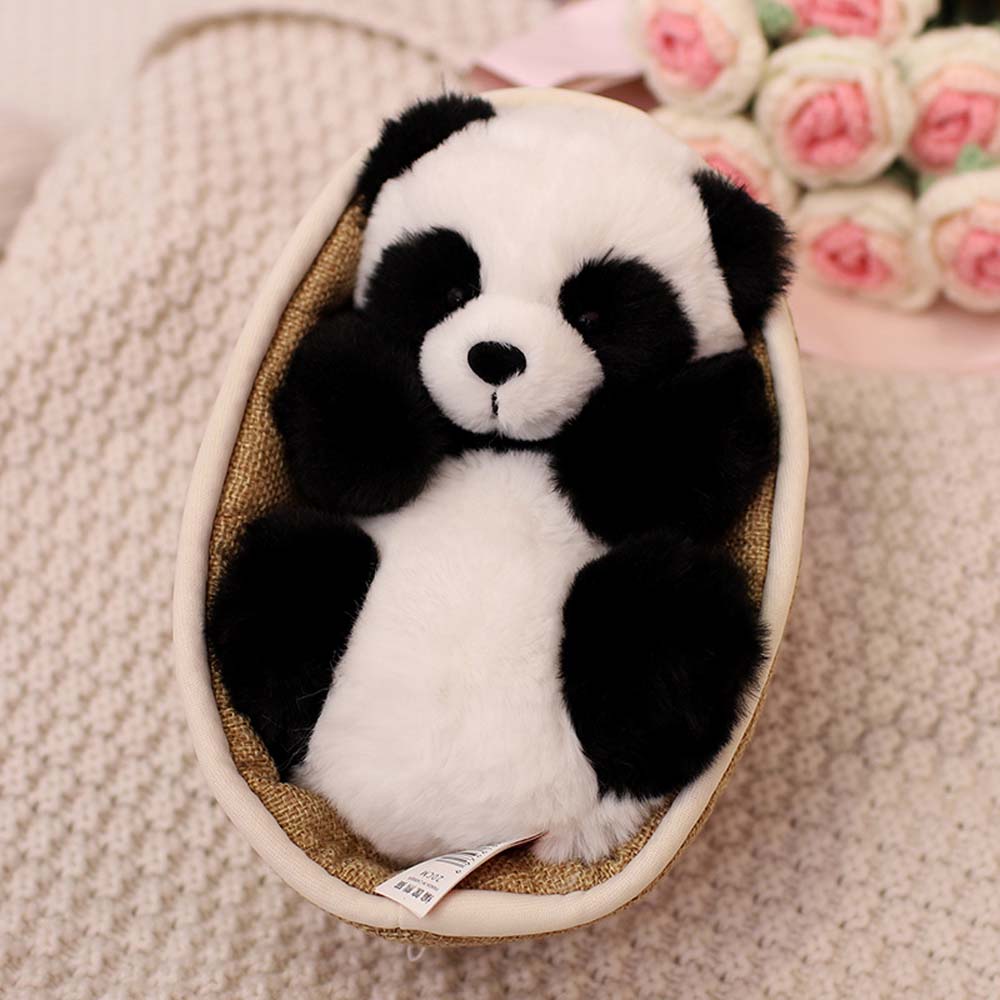 Niedlicher Panda Plüsch Teddy im Korb Süß
