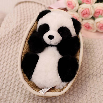 Niedlicher Panda Plüsch Teddy im Korb Süß