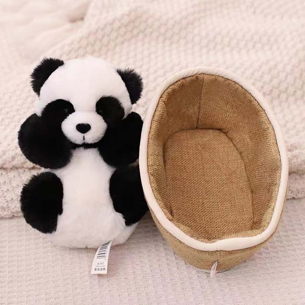 Niedlicher Panda Plüsch Teddy im Korb Süß