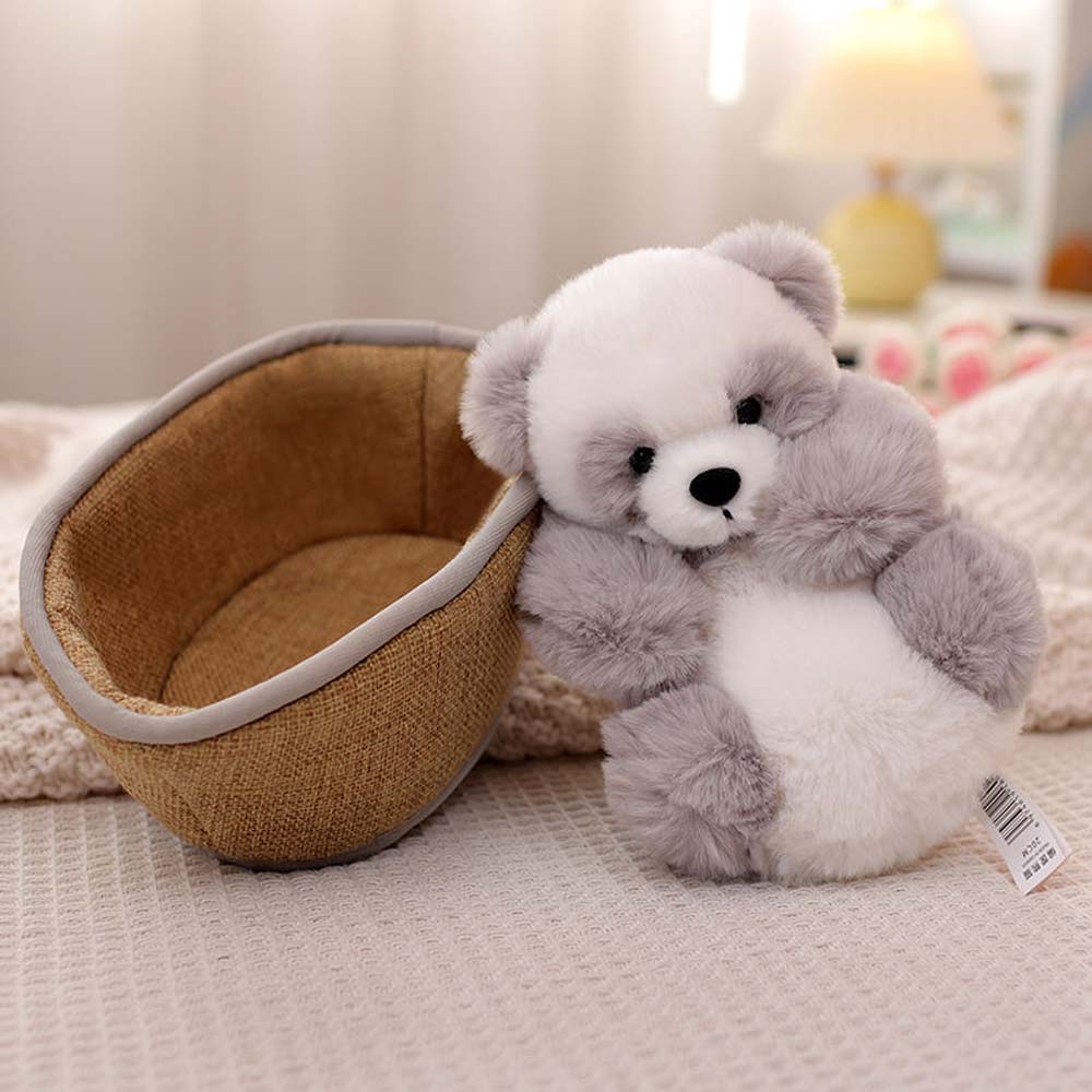 Niedlicher Panda Plüsch Teddy im Korb Süß