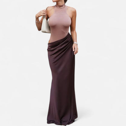 Damen Maxikleid Neckholder Cut Out Sommerkleid