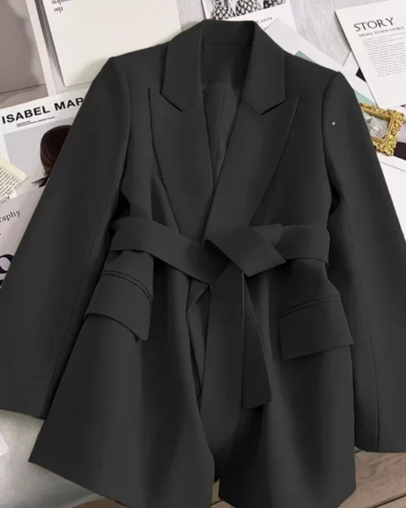 Elegante Damen Trenchcoat Jacke Schwarz Klassisch - BerlinGlamour