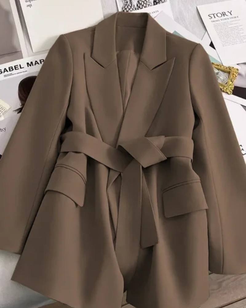 Elegante Damen Trenchcoat Jacke Schwarz Klassisch