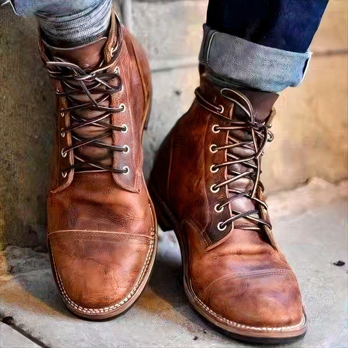 Bequeme Herren Lederschuhe im Retro-Stil - Luther