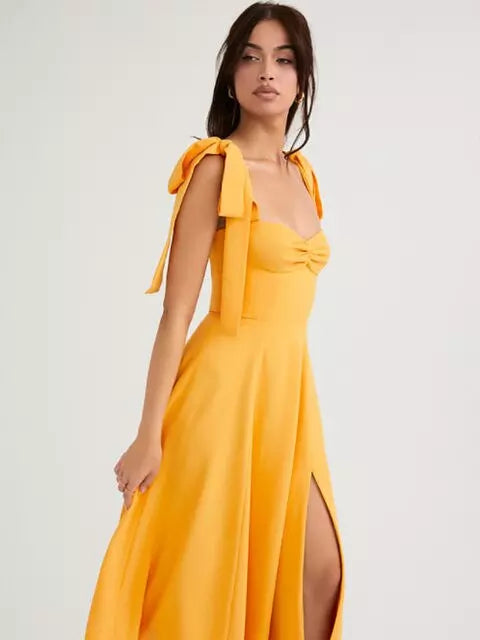 Korsett Kleid Damen Rückenfrei Koreanisches Midi Kleid