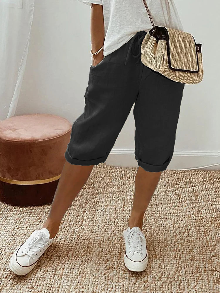 Damenschuhe sind nicht im Titel, es sind Hosen: Damen Leinenhosen Sommerhosen Stylisch - BerlinGlamour