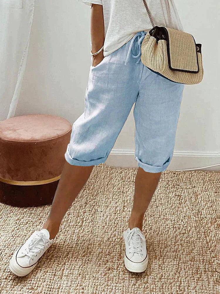 Damenschuhe sind nicht im Titel, es sind Hosen: Damen Leinenhosen Sommerhosen Stylisch