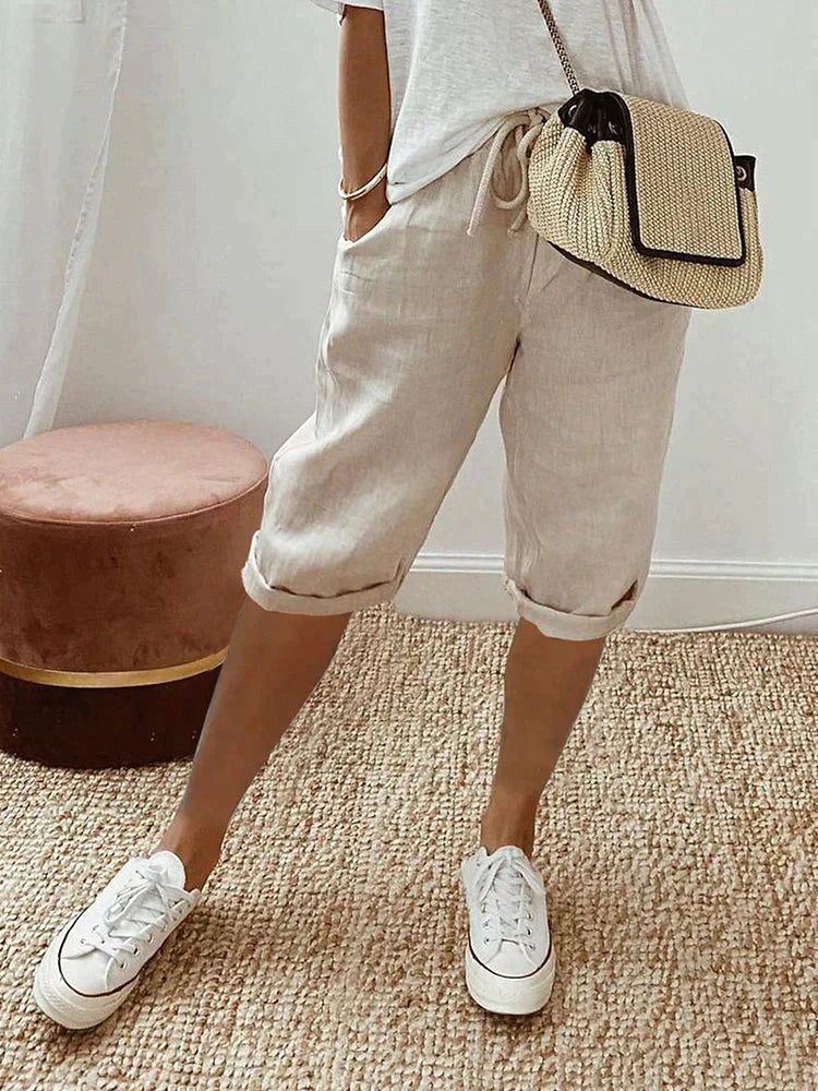 Damenschuhe sind nicht im Titel, es sind Hosen: Damen Leinenhosen Sommerhosen Stylisch