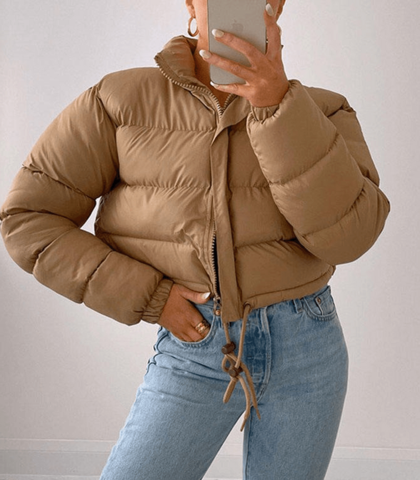 Pufferjacke Damen Warm mit Kordelzug