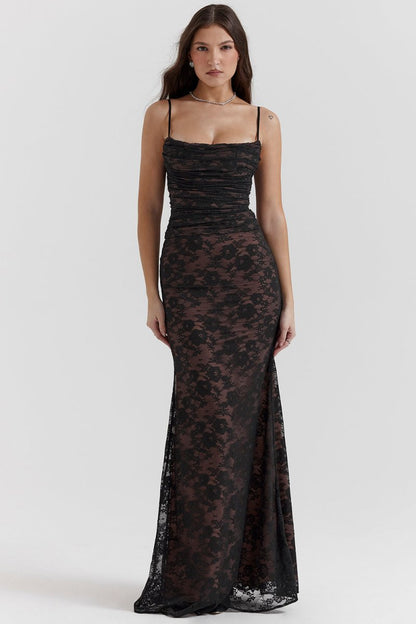 Elegantes Damen Korsett-Kleid mit Spitze und Schnürung