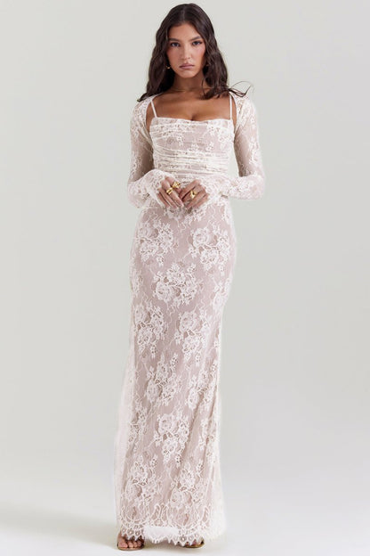 Elegantes Damen Korsett-Kleid mit Spitze und Schnürung