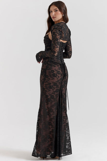 Elegantes Damen Korsett-Kleid mit Spitze und Schnürung