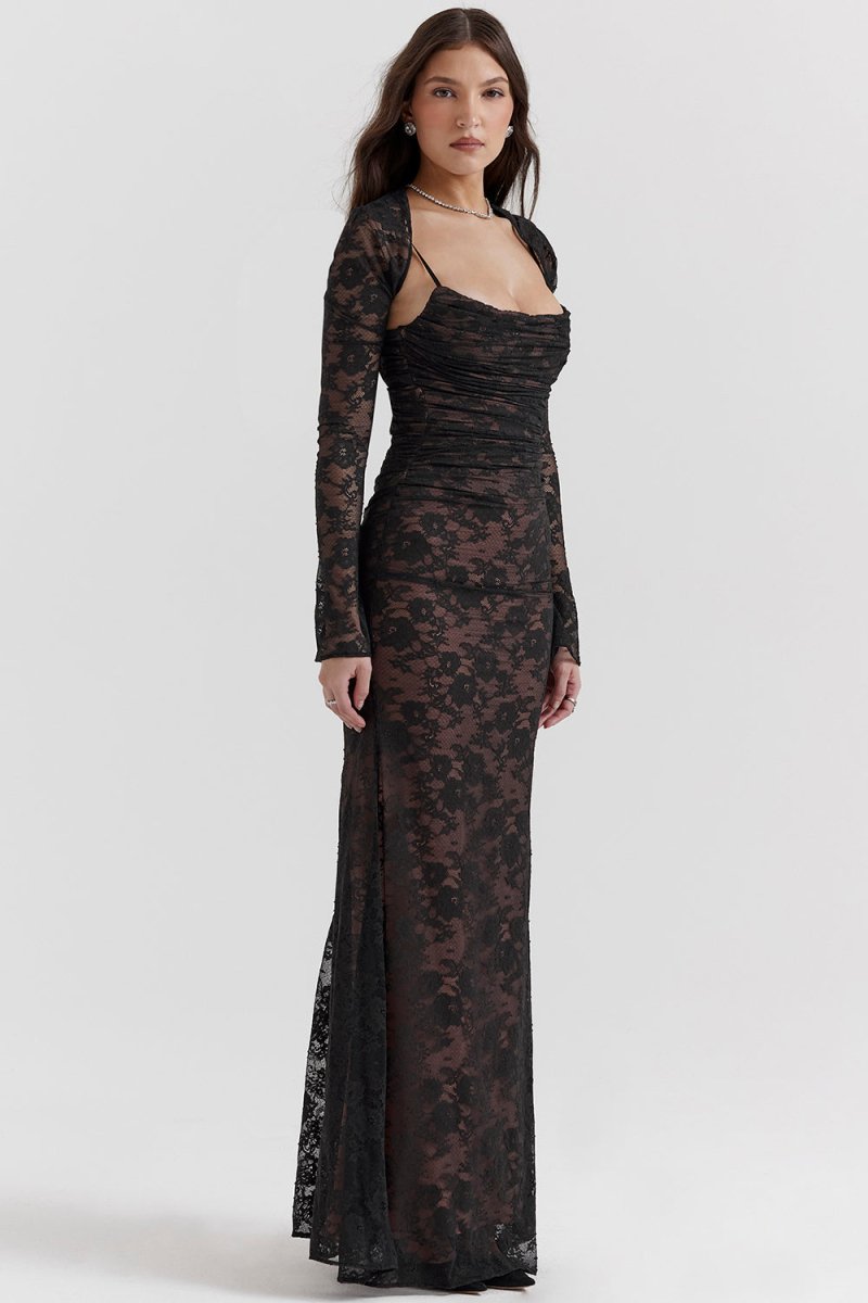 Elegantes Damen Korsett-Kleid mit Spitze und Schnürung