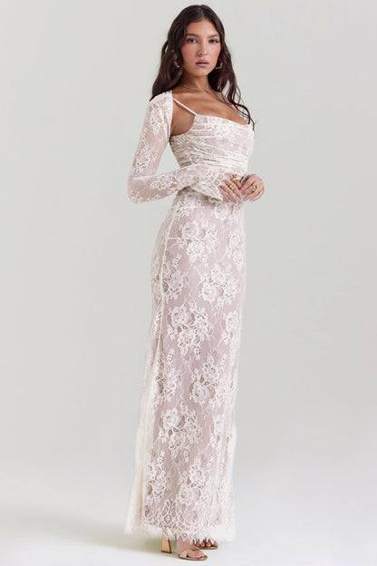 Elegantes Damen Korsett-Kleid mit Spitze und Schnürung