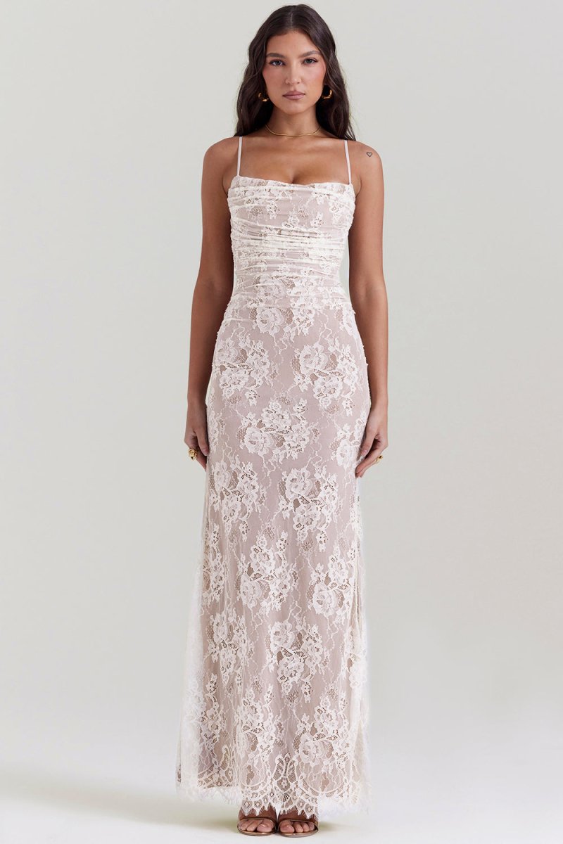 Elegantes Damen Korsett-Kleid mit Spitze und Schnürung