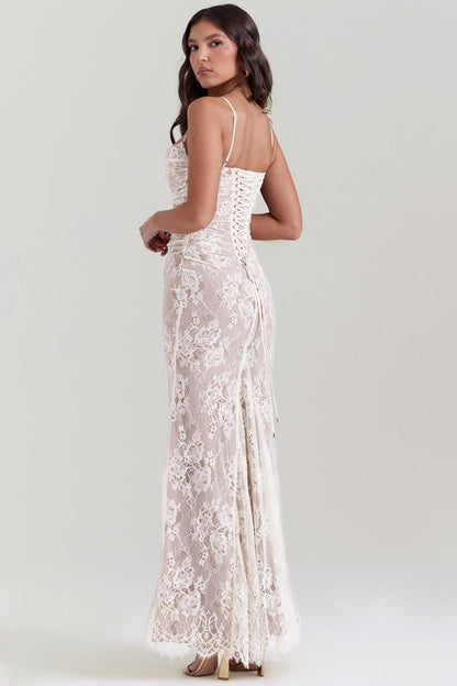 Elegantes Damen Korsett-Kleid mit Spitze und Schnürung