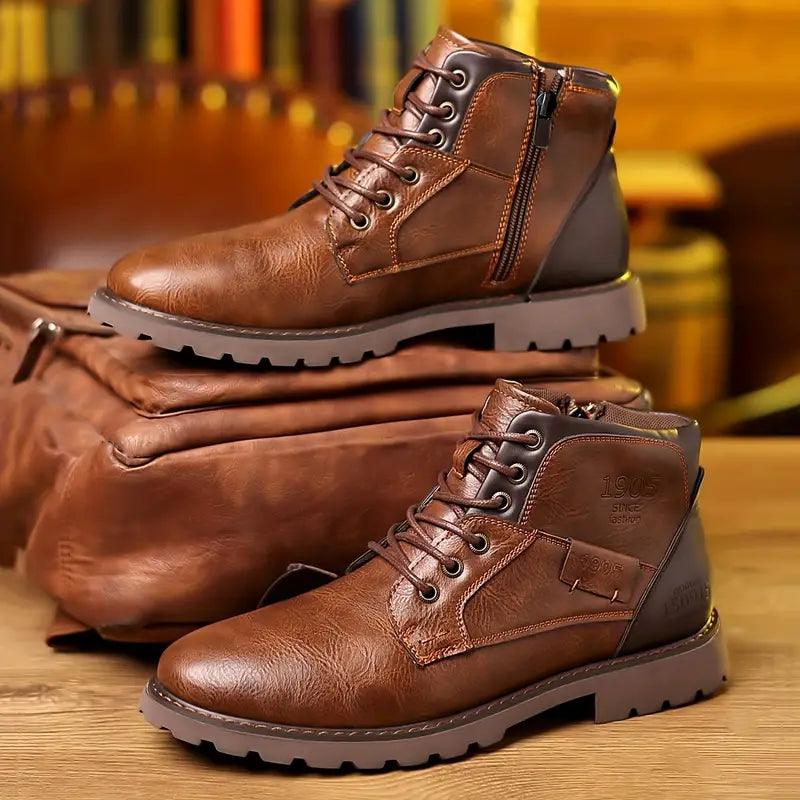 Herren Stiefel Reißverschluss Robust Elegante Winterstiefel
