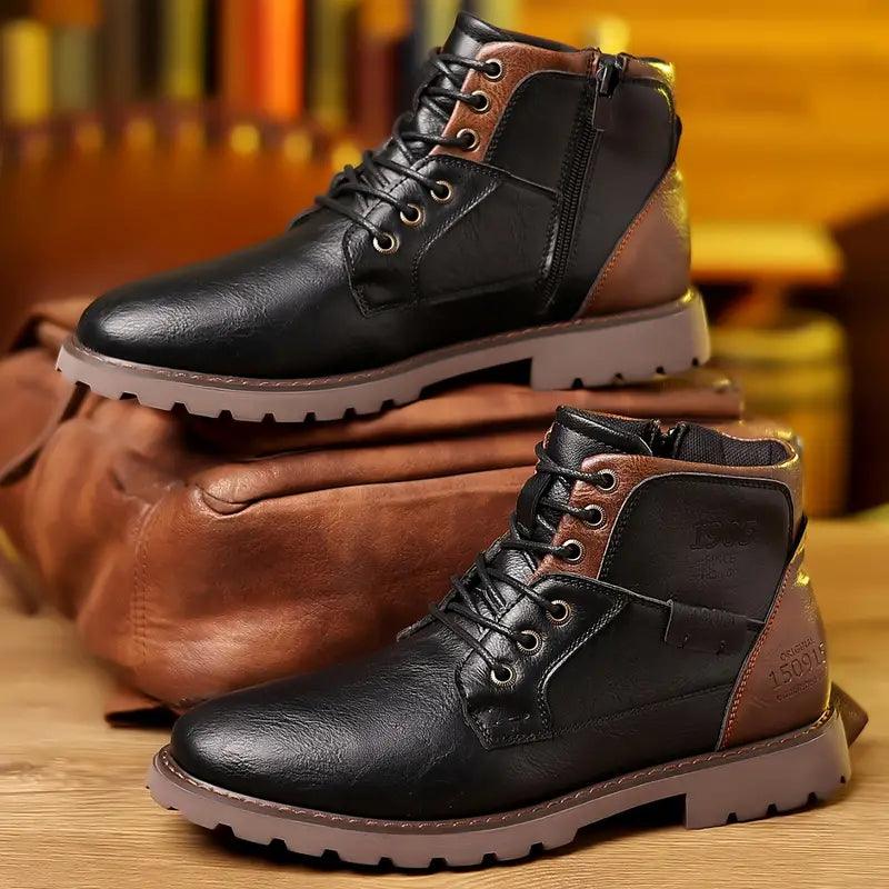 Herren Stiefel Reißverschluss Robust Elegante Winterstiefel - BerlinGlamour