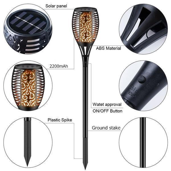 Solar LED Flammenleuchte Gartenlampe