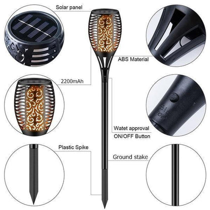 Solar LED Flammenleuchte Gartenlampe