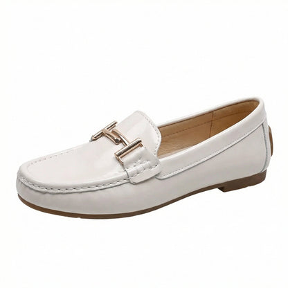 Elegante Leder Arbeitsflats Frauen Schuhe