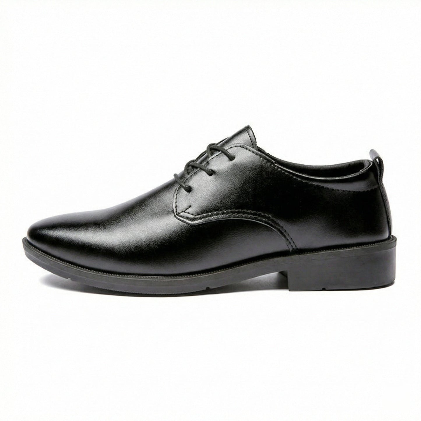 Herren Leder Schnürschuhe Elegante Rutschfeste Sohle Schwarze Schuhe
