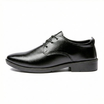 Herren Leder Schnürschuhe Elegante Rutschfeste Sohle Schwarze Schuhe