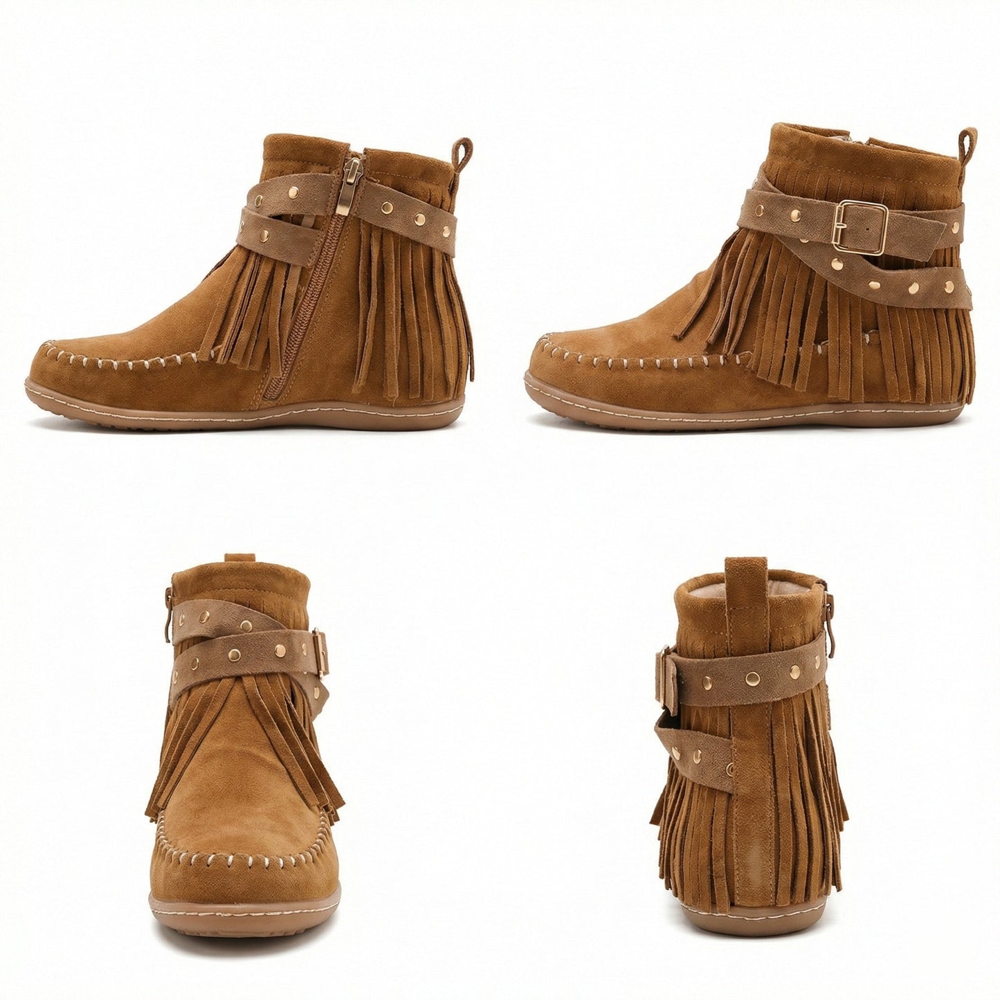 Warme Knöchelschuhe Fransen Schuhe Frauen Stil