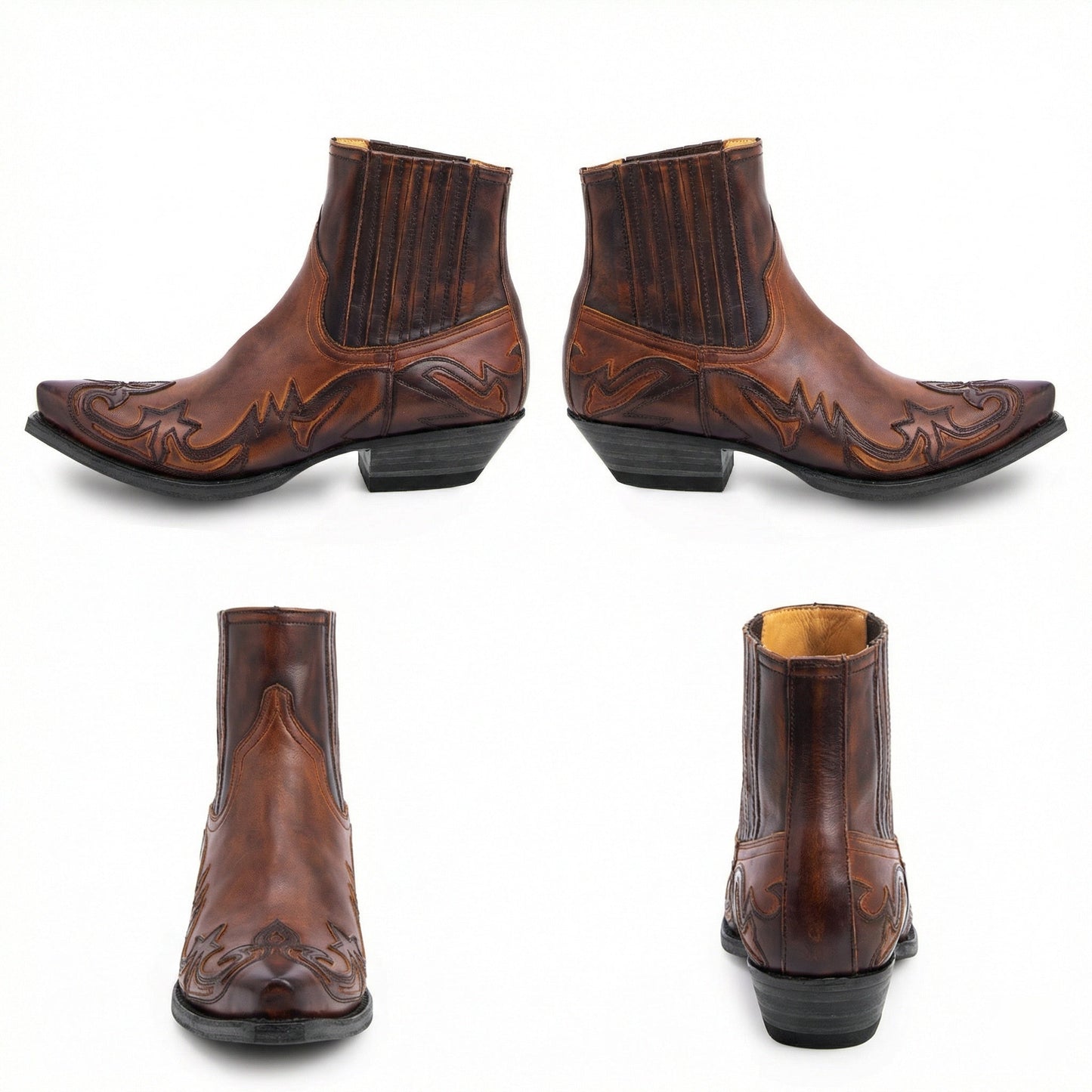 Cowboystiefel Damen Leder Stiefel Robust Westernstil
