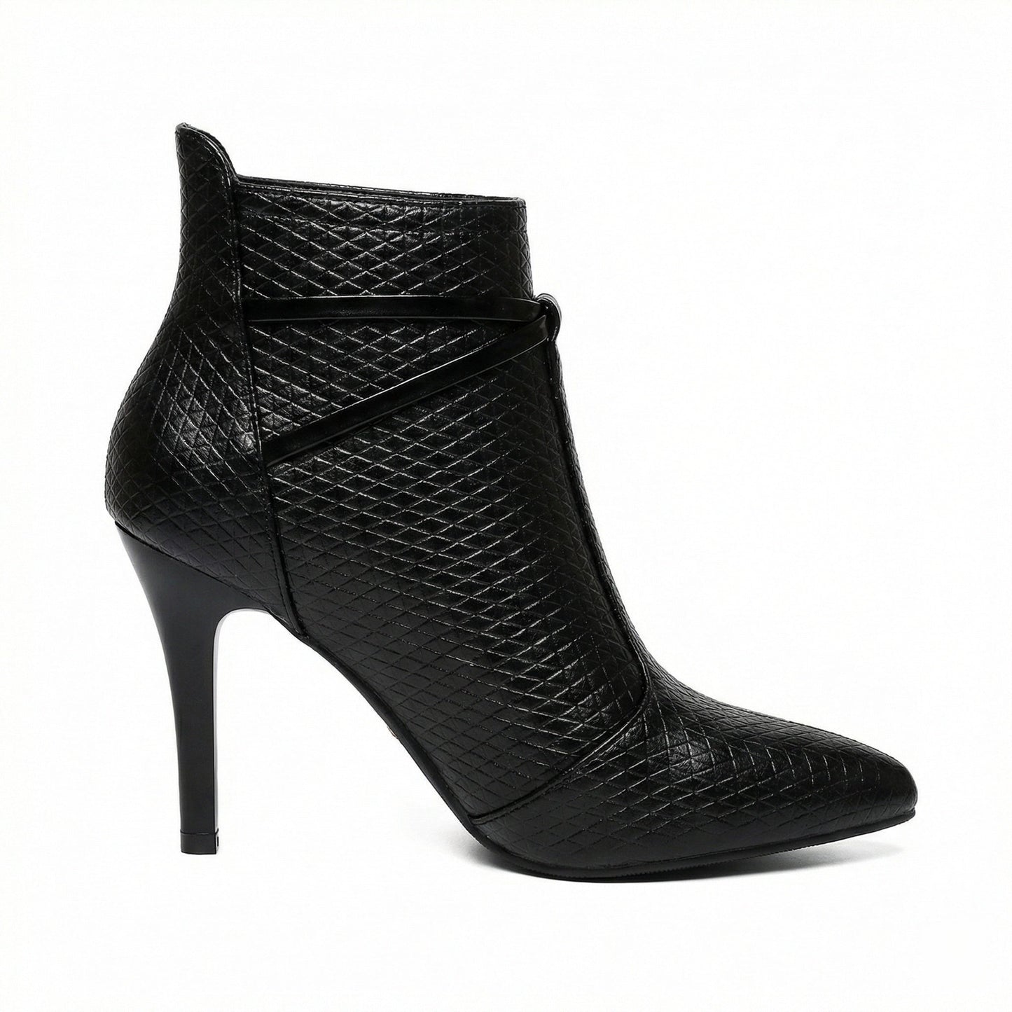 Damen Stiefeletten Spitze Modisch Schwarz