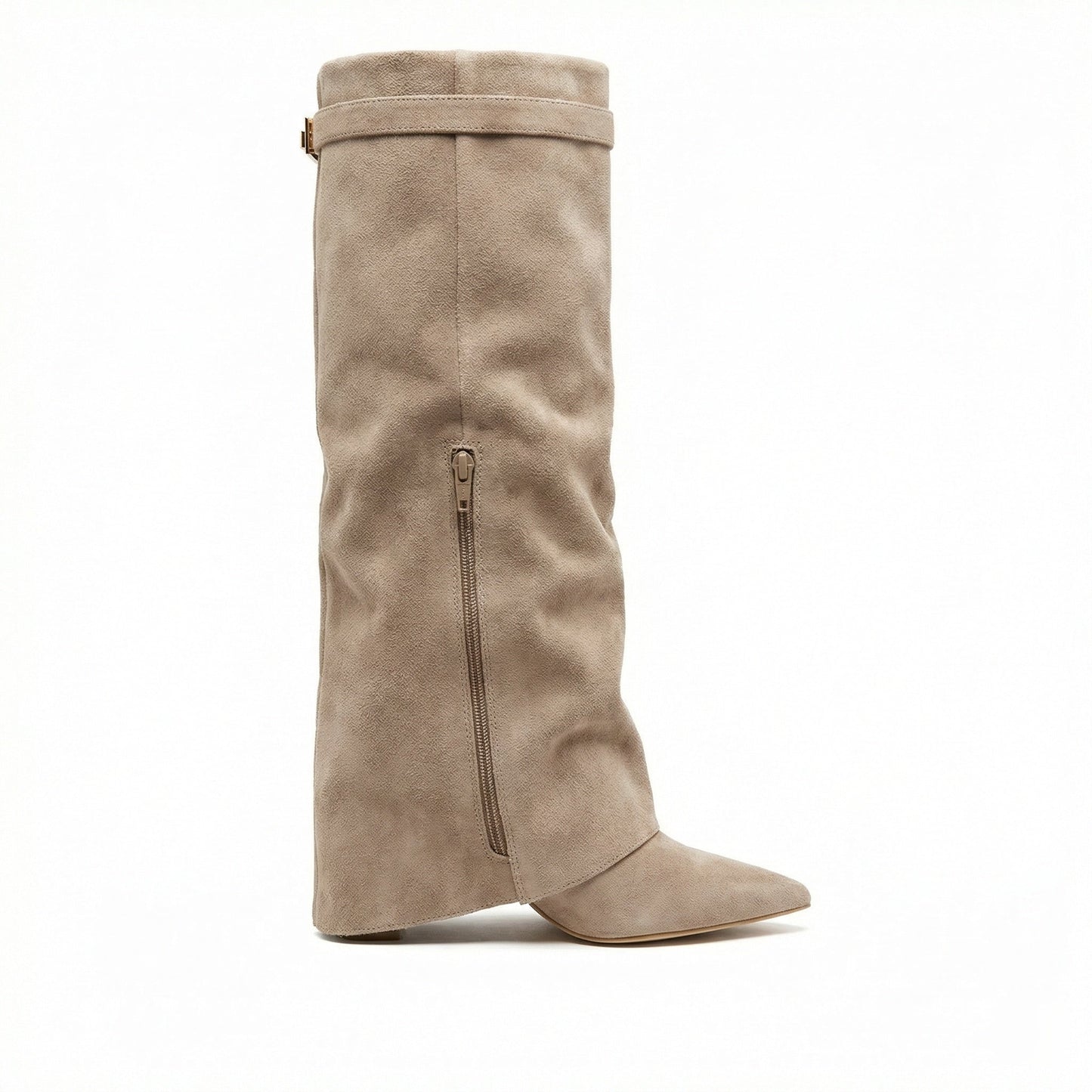Damen Stiefel Wildleder Braun Heidi Style
